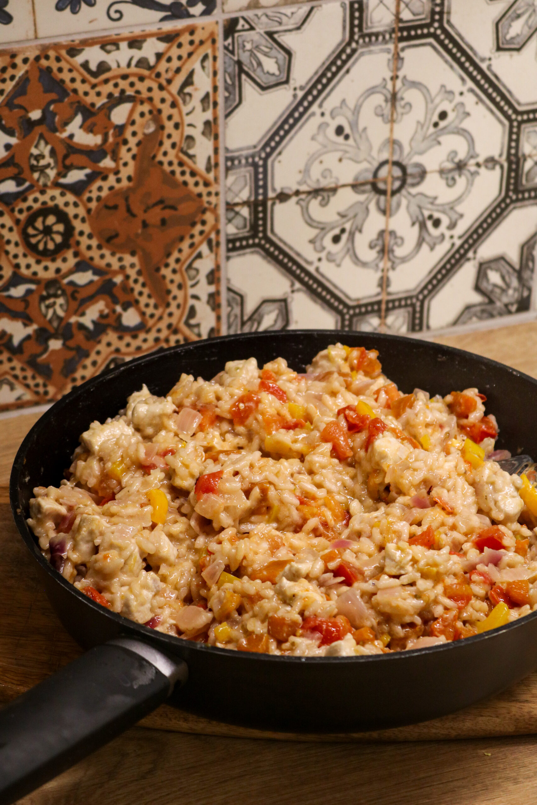 risotto citronné méditerranéen au poulet et légumes