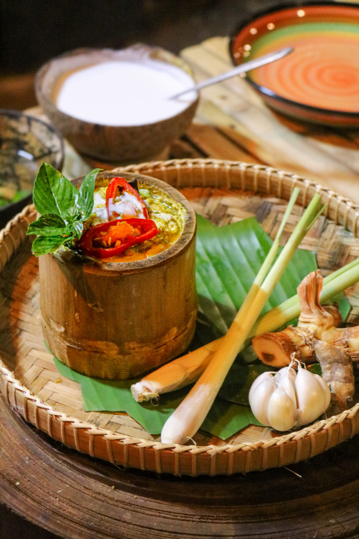 Amok Khmer au poulet cuit à la vapeur